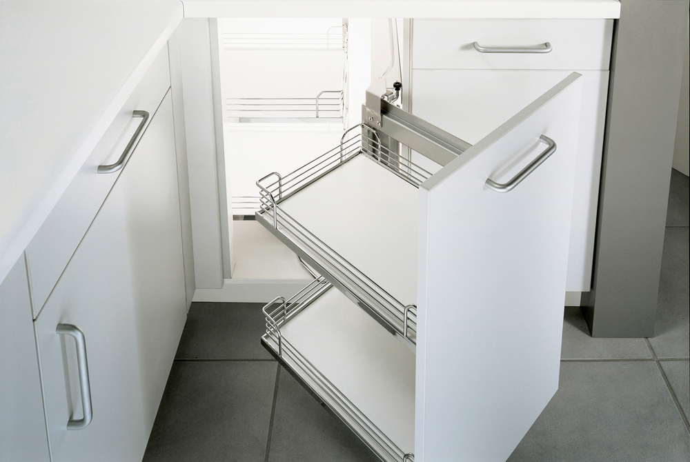 Image of a well-designed, modern cabinet layout created by Cabinet Refinishing North Bay.